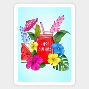 TROPICAL BIRTHDAY COCKTAIL Sticker